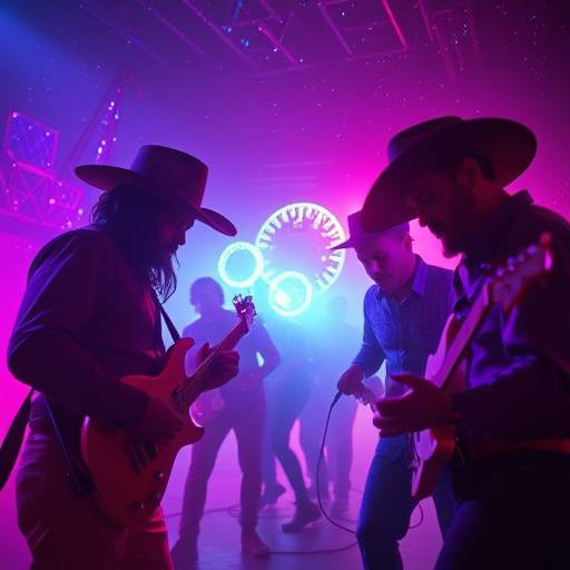 Scene from the music video 'Neon Dreams' by local Austin band, The Cosmic Cowboys