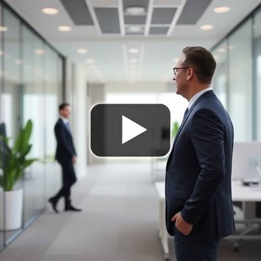 Still from the internal communications video for QuantumLeap Innovations